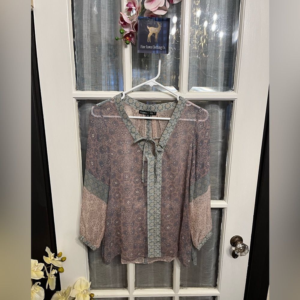 Anthropologie Boho Sheer Top